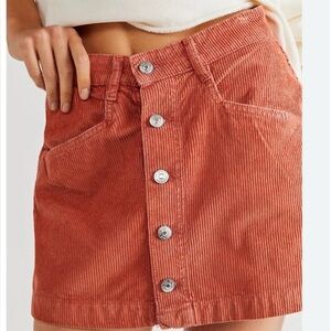 Free People Ray Corduroy Skirt in Terracotta Size 6 and 2